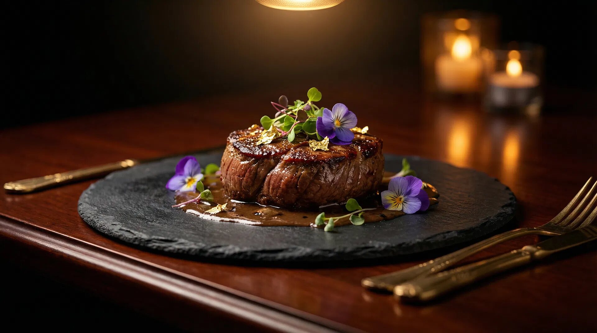 Fine-Dining-Teller mit feiner Beilage